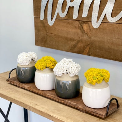 Small Round Gray Ceramic Vase