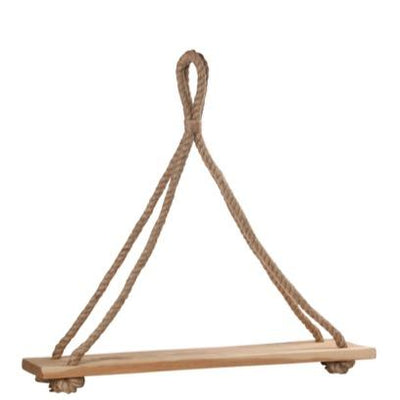 Wood Rectangle Hanging Rope Shelf 31.5"