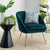 Crescent Corduroy Fabric Green Chair