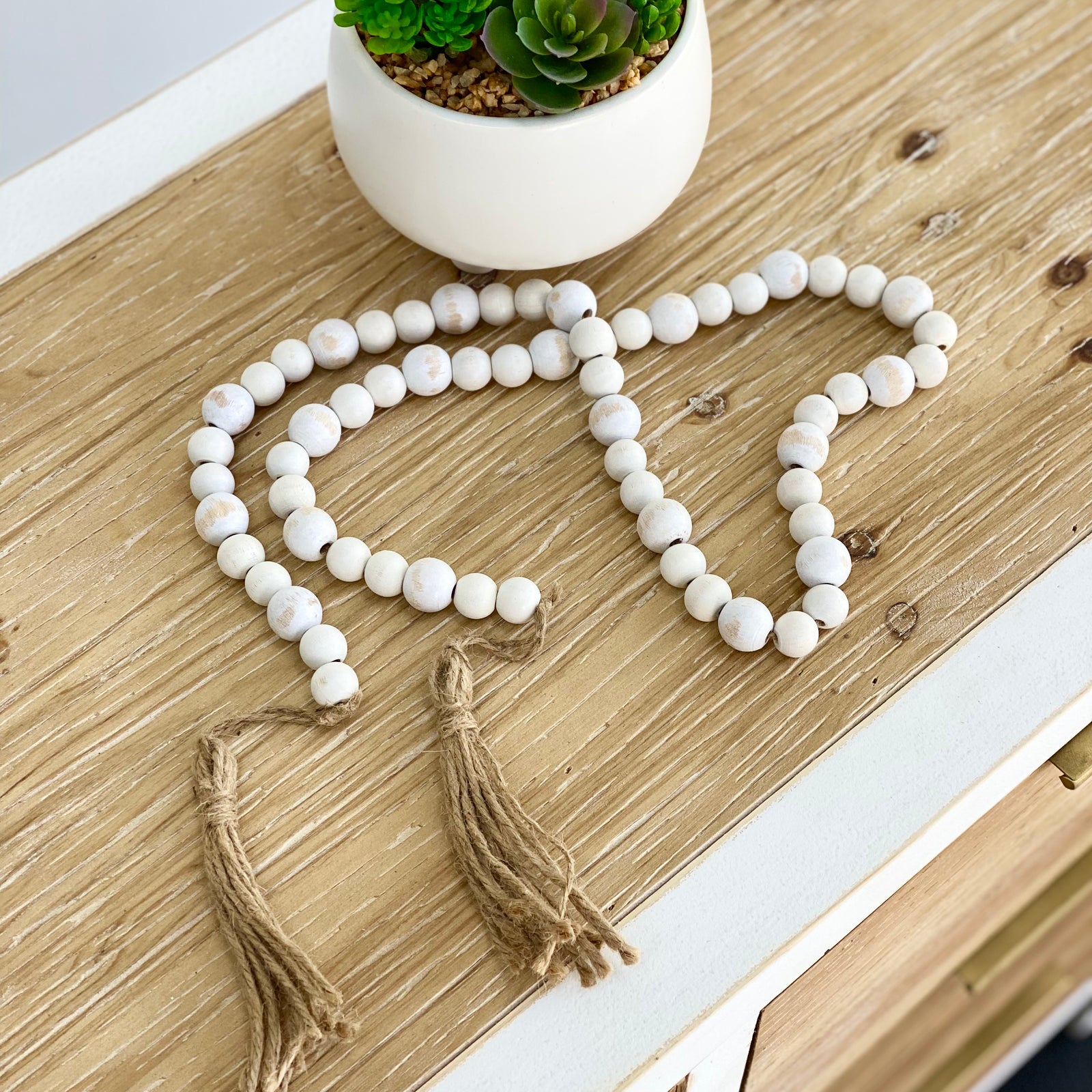 How to make a Wood Bead Garland - The Ginger Home