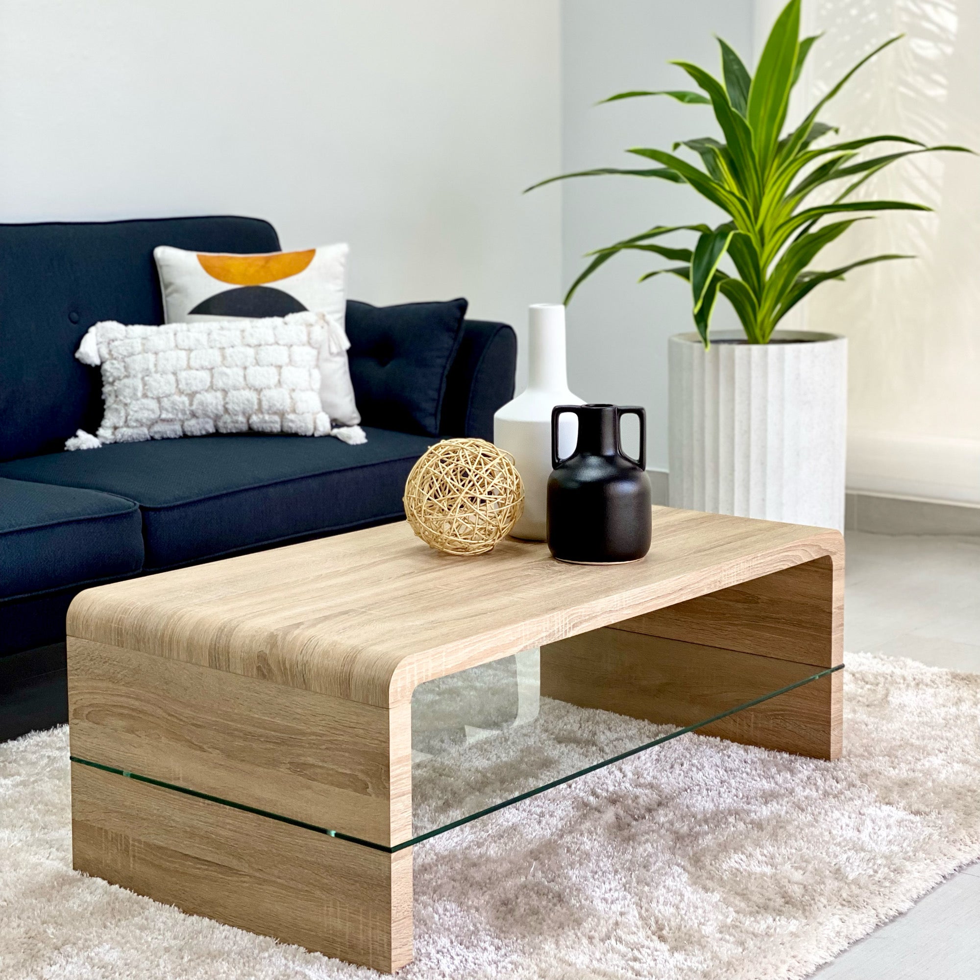 Bennet Coffee Table With Glass Shelf