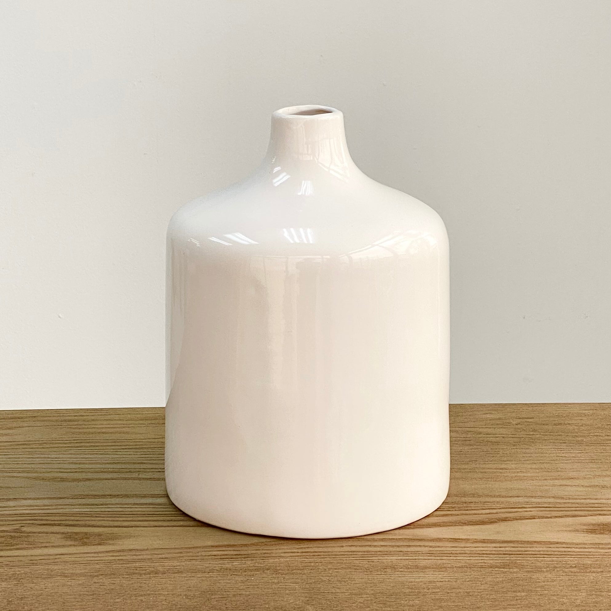 Ceramic Round White Smooth Vase