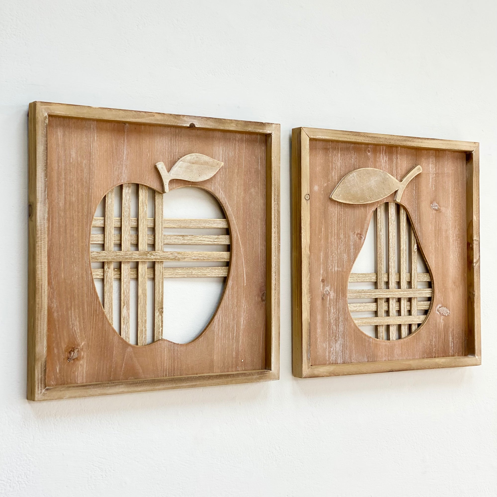Apple and Pear Wood Wall Decor