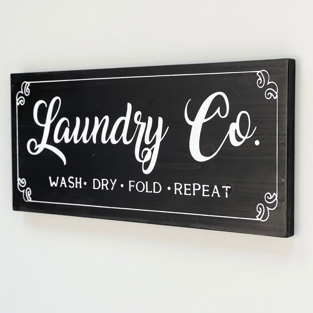 Laundry Co. Wooden Black Wall Art