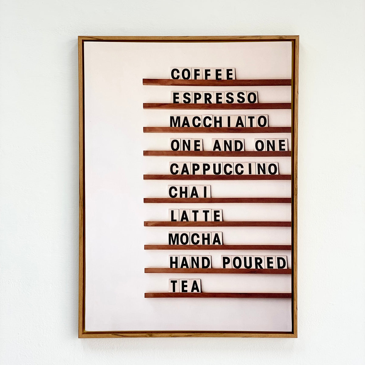 Coffee Menu Framed Canvas Print Wall Art