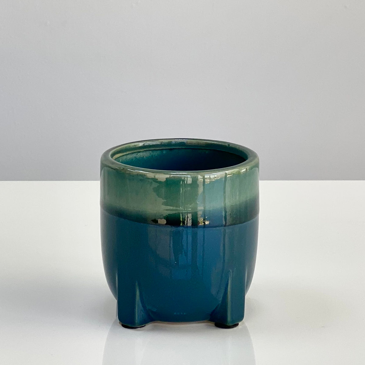 Blended Teal Ceramic Small Vase