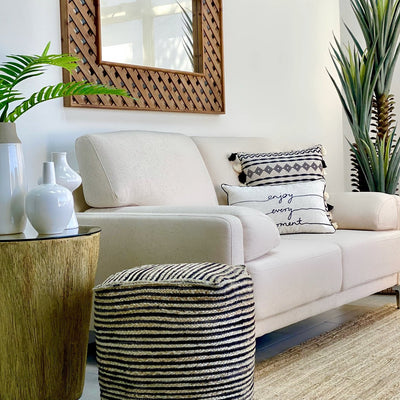 Cecile Ivory Fabric Love Seat