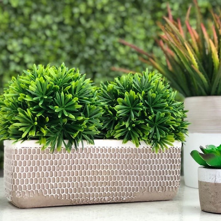 Large Base Textured Cement Vase