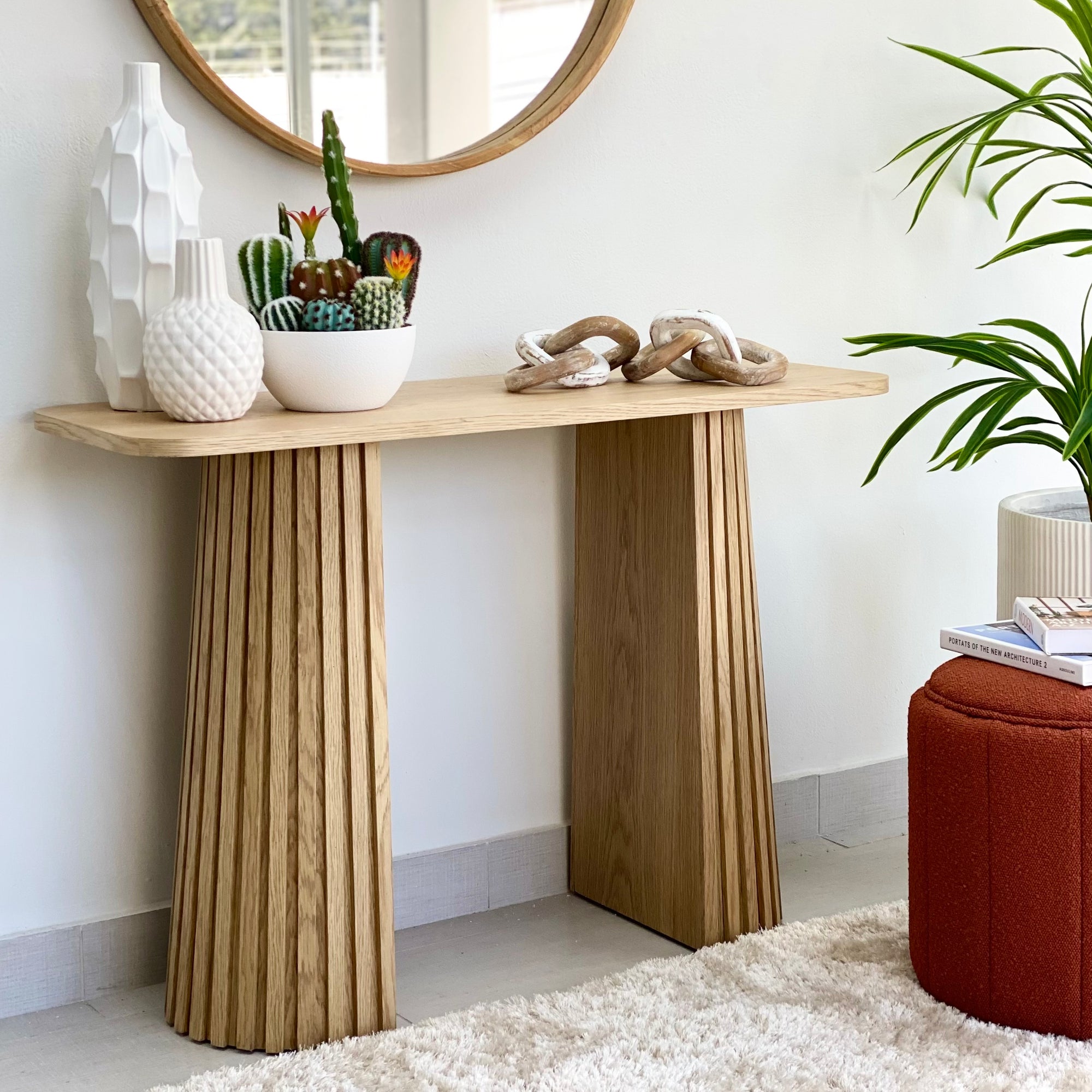 Pillar Wooden Natural Console Table