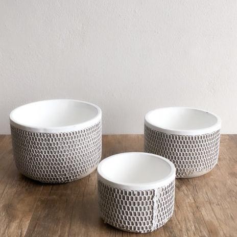 Round Base Textured Cement Vase