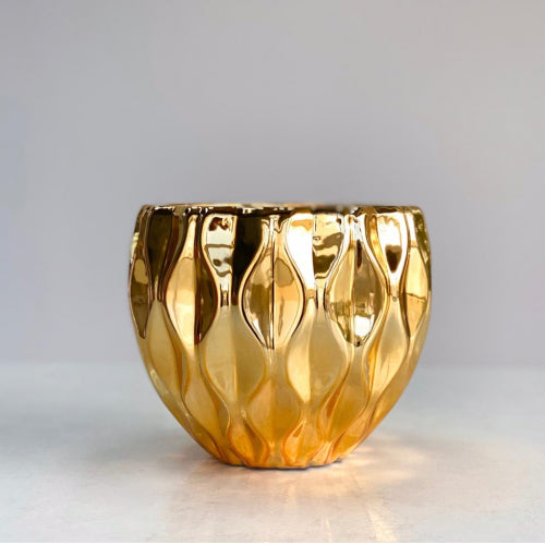 Shape Mountain Chrome Gold Vase