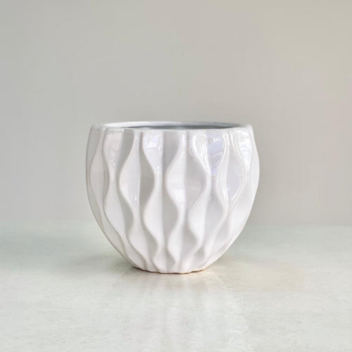 Shape Mountain White Round Vase