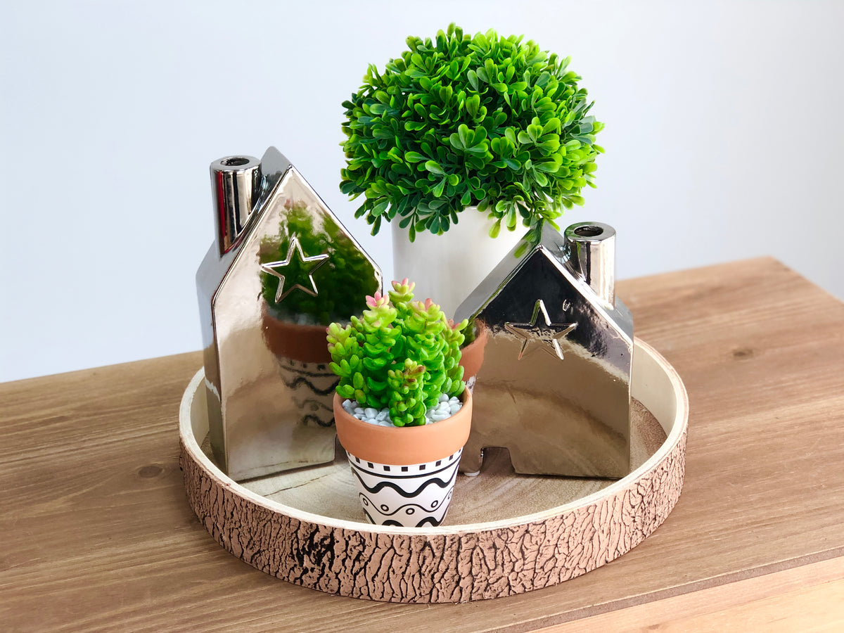 Synthetic Small Green Succulents in Pot