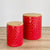 Ceramic Round Red Multi Dots Canister Set