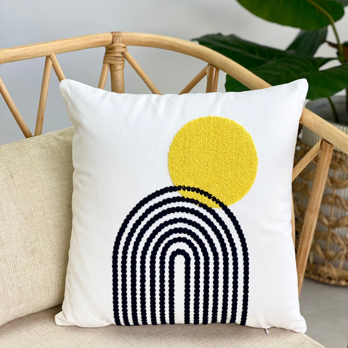 Embroidered Sunset Pillow