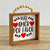"Mas Amor Por Favor" Wooden Table Top Sign With Wood Bead Hanger