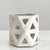 Geometric Design Ceramic White Vase