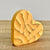 Carved Wood Standing Heart Yellow
