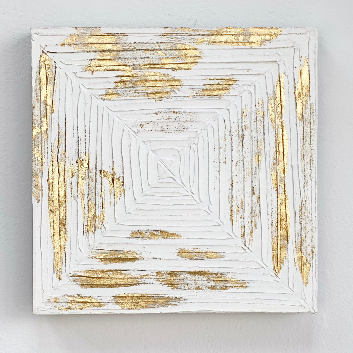 Gold Square Canvas Textured Wall Art
