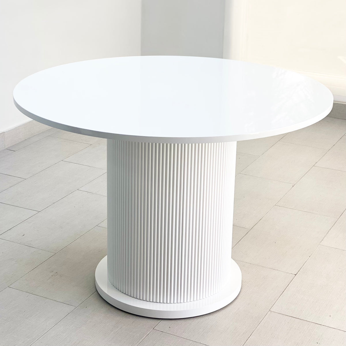 Modern Pedestal Dining White Table