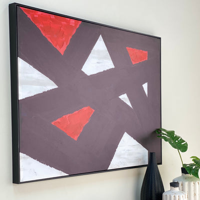 Framed Canvas Abstract Red Wall Art