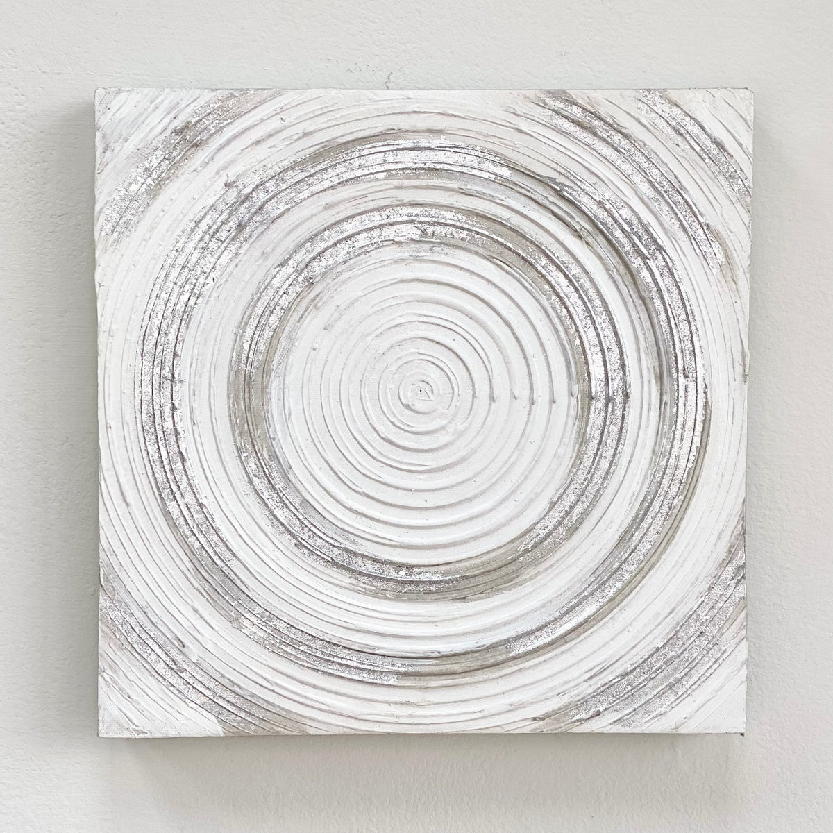 Silver Whirlwind Canvas Textured Wall Art