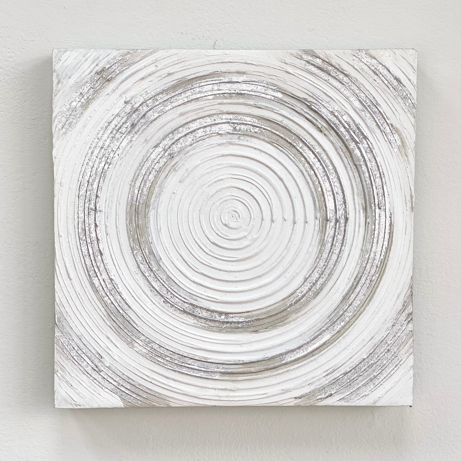 Silver Whirlwind Canvas Textured Wall Art