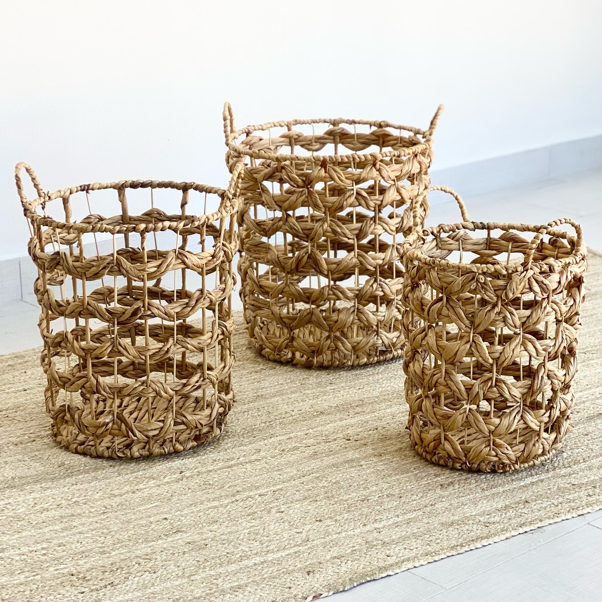 Handcrafted Water Hyacinth Braided Basket Planter