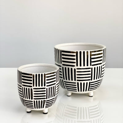Black and White Ceramic Small Vase