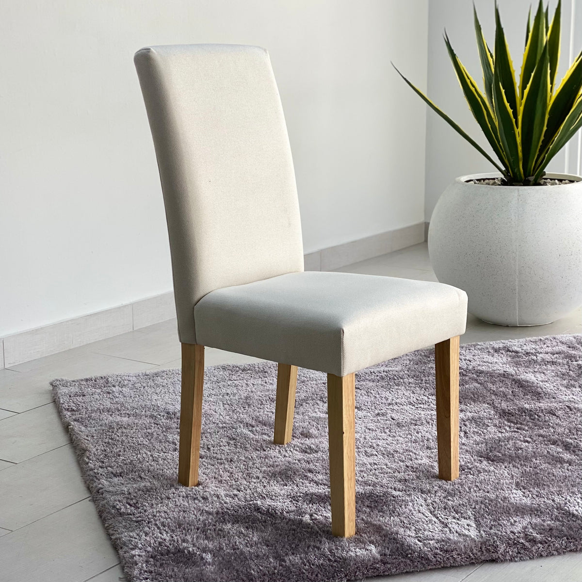 Upholstered Ivory Dining Chair