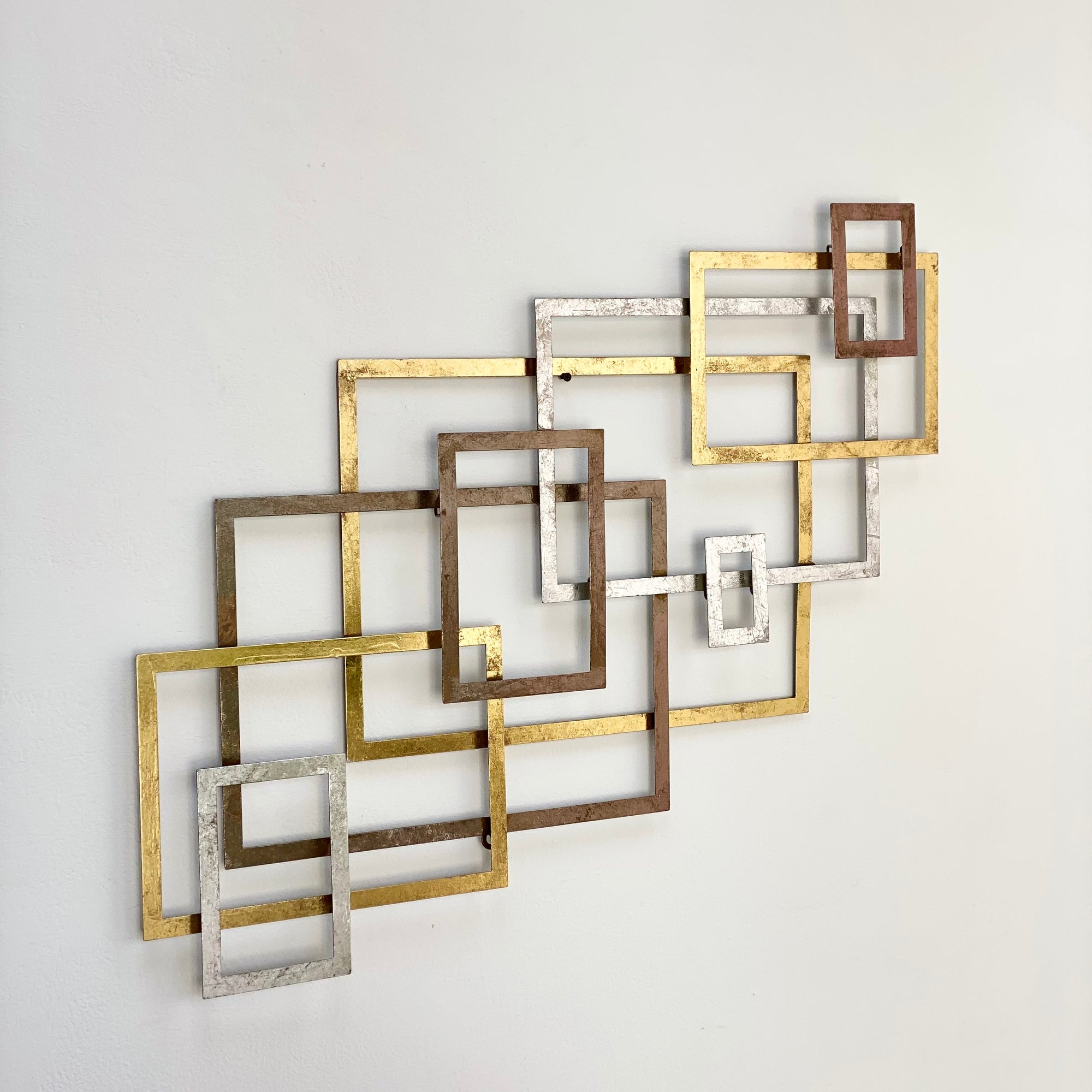Tricolor Abstract Metal Wall Art