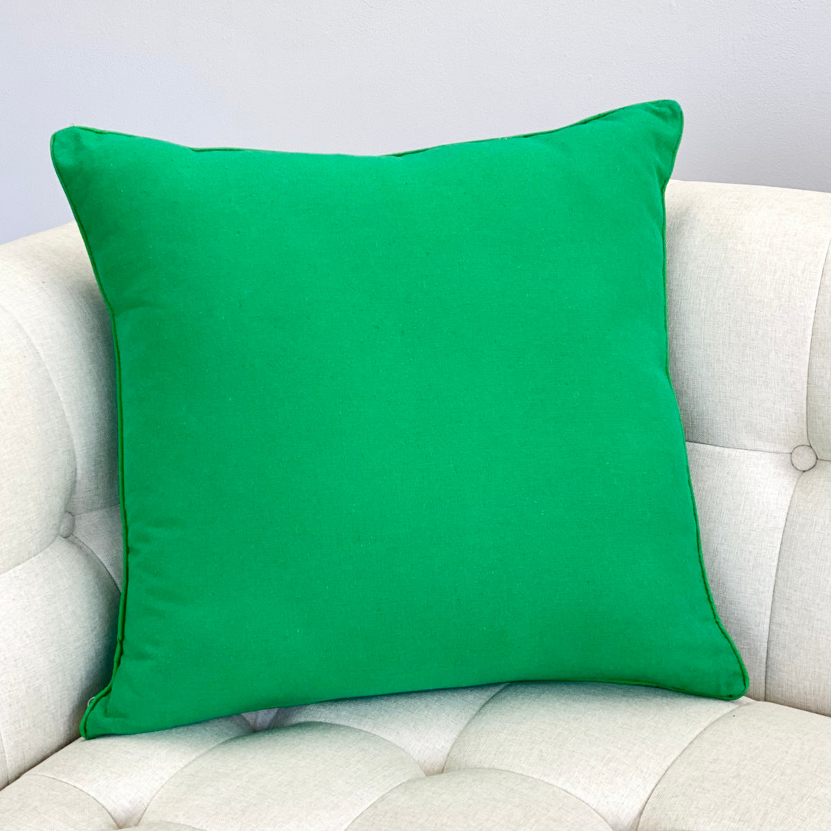 Green Solid Throw Pillow