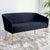 Knight Black Velvet Loveseat