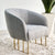 Cloe Accent Chair Gray Fabric Golden Frame