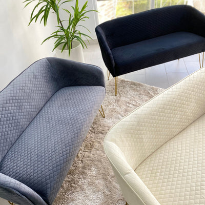 Knight Black Velvet Loveseat