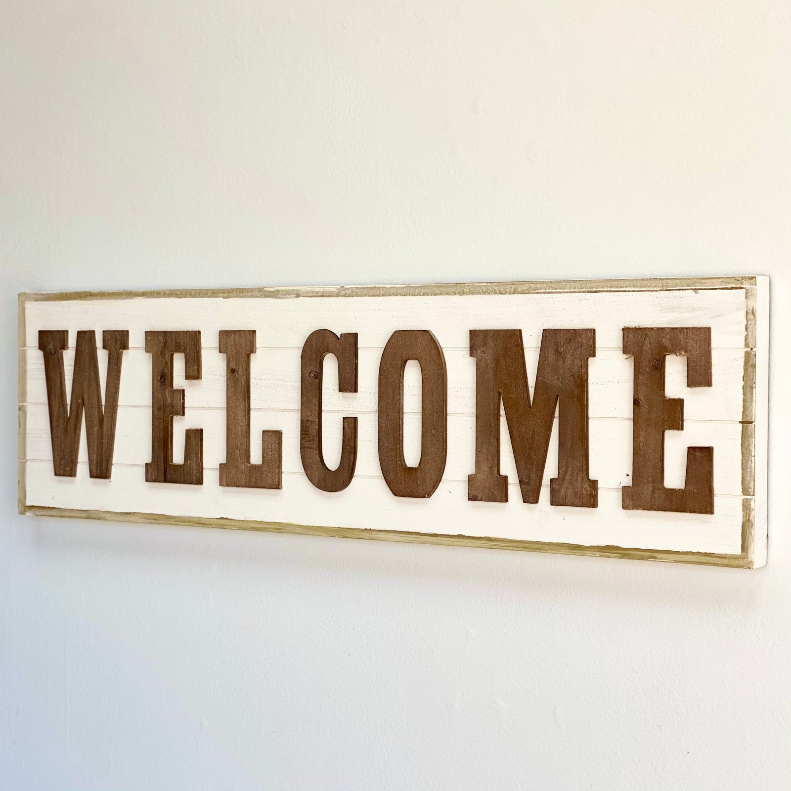 Embossed Welcome Wood Wall Art