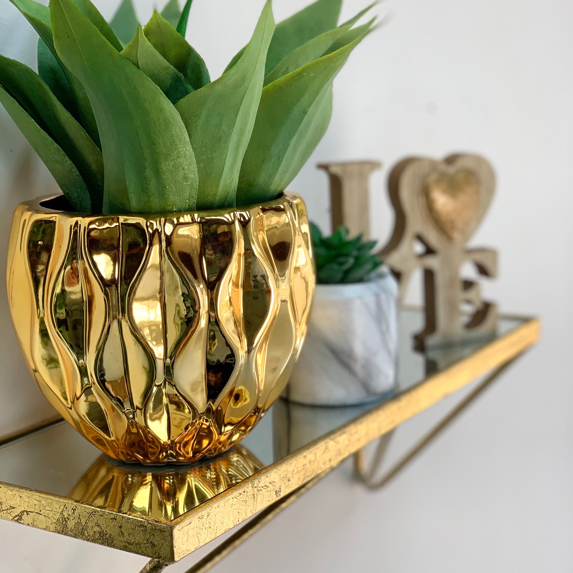Shape Mountain Chrome Gold Vase