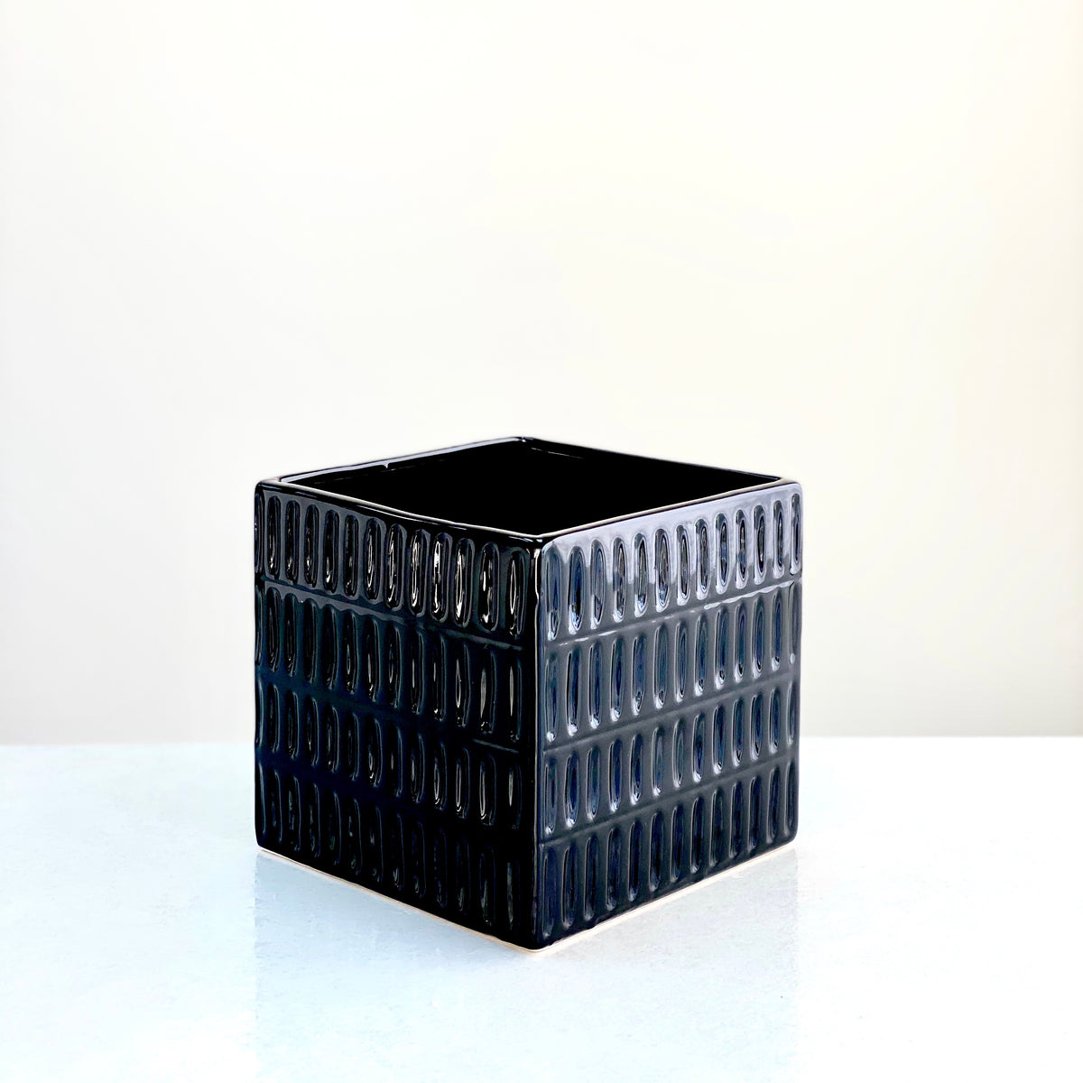 Ceramic Square Black Vase