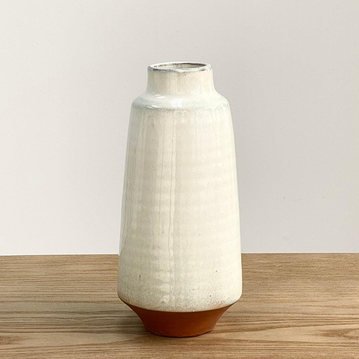 Ceramic Short Neck Vase Bone White