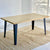 Wavy Dining Table Wood Top Black Legs