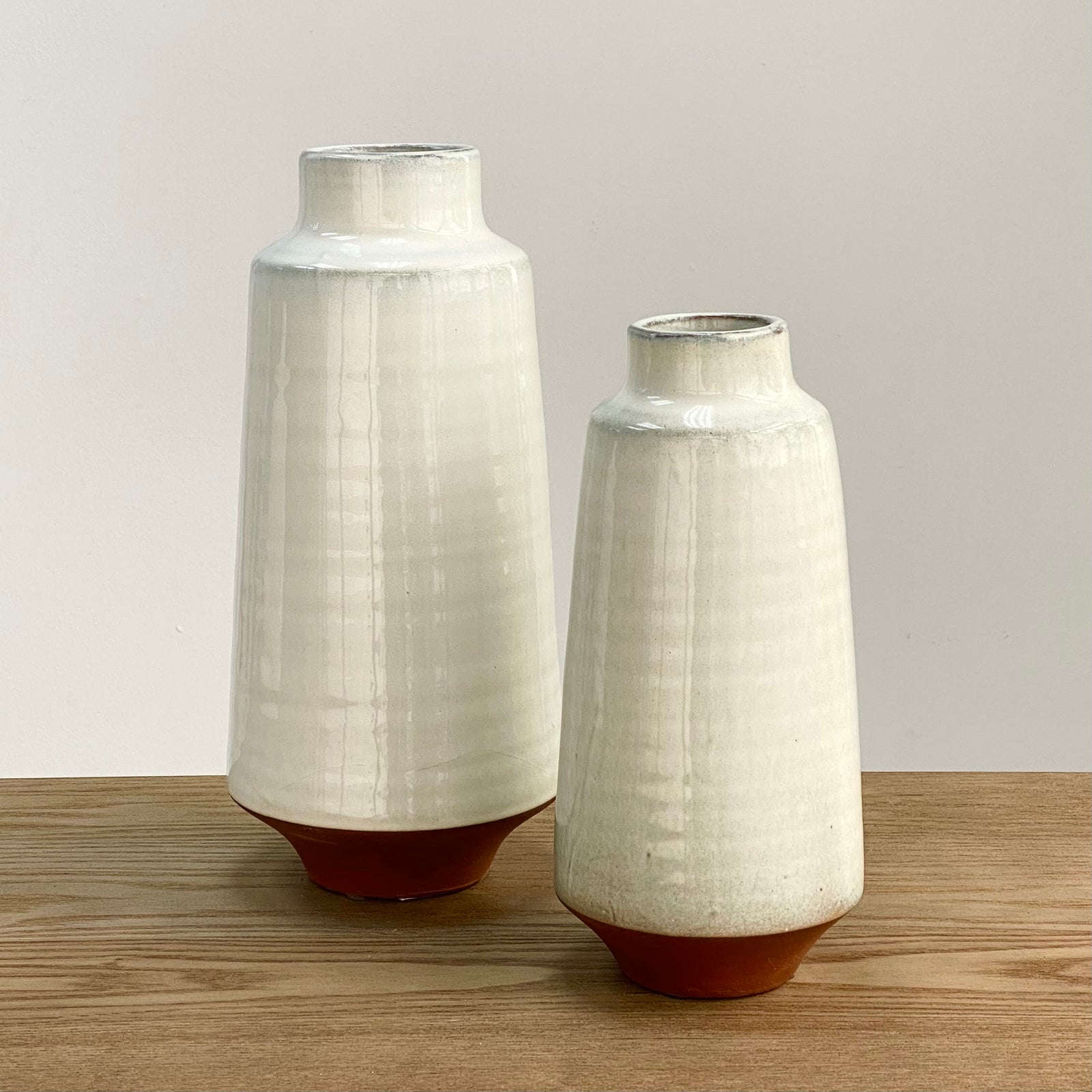 Ceramic Short Neck Vase Bone White