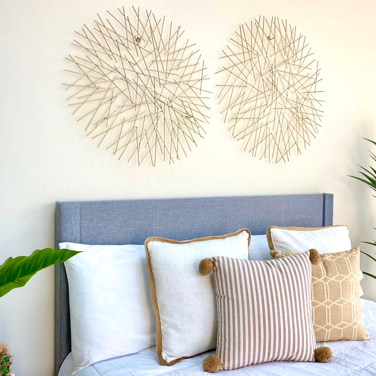 Pom Pom Ivory & Brown Stripes Pillow