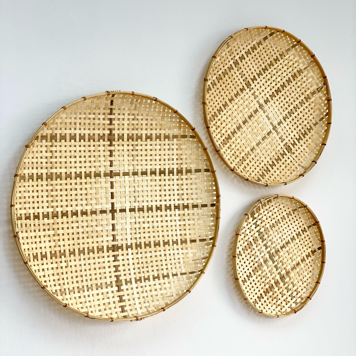 Bamboo Handmade Wall Plate Set 3pcs