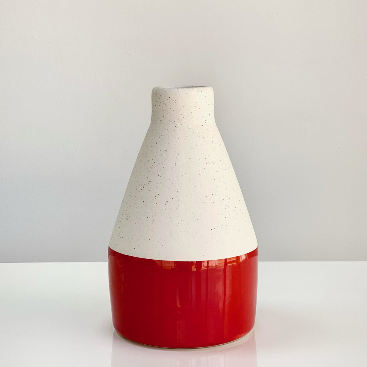 Red Bottom Ceramic Bud Vase