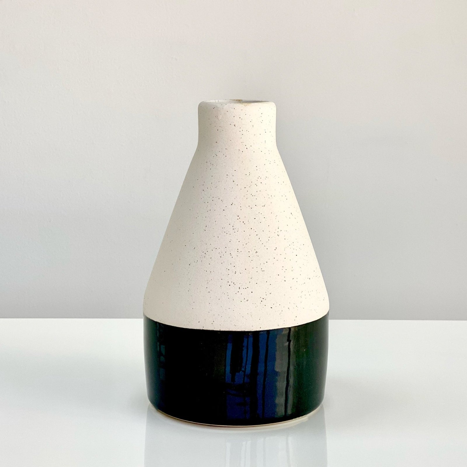 Black Bottom Ceramic Bud Vase