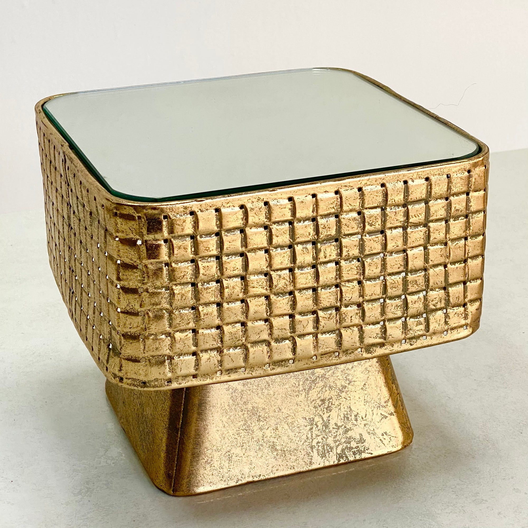 Gold Metal Square Mirror Stand