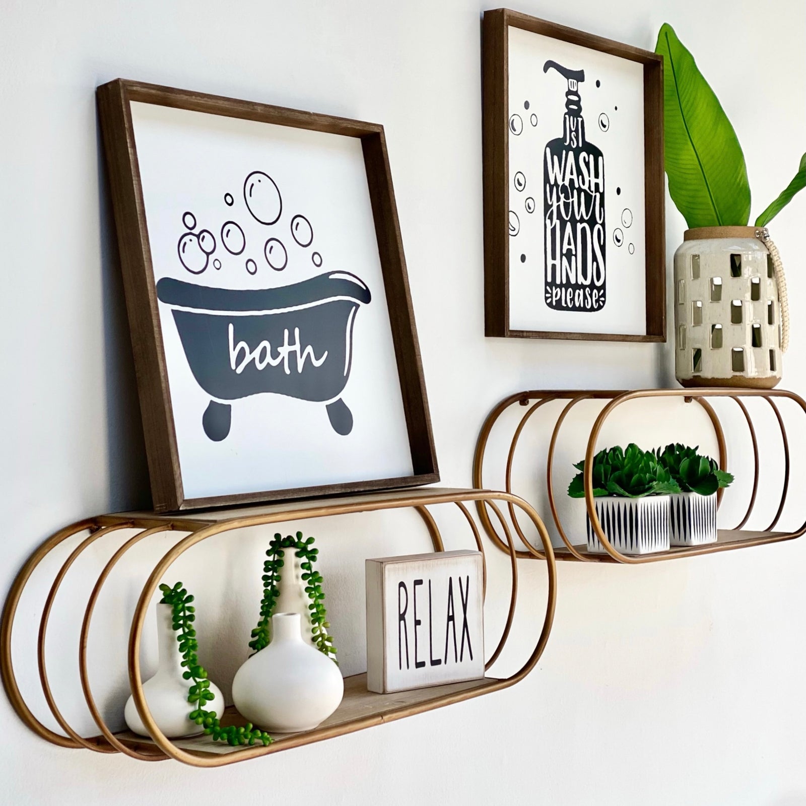 "Wash Your Hands Please" Wooden Wall Art