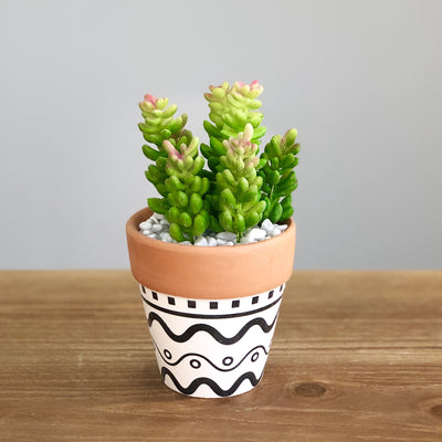 Synthetic Small Green Succulents in Pot