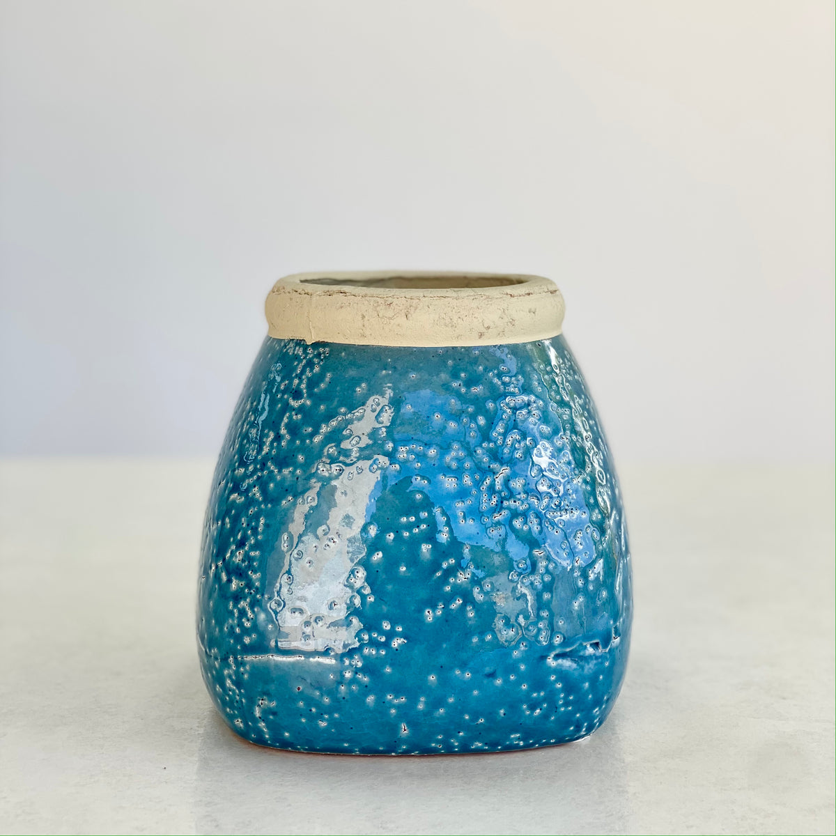 Tyrone Blue Cracked Vase