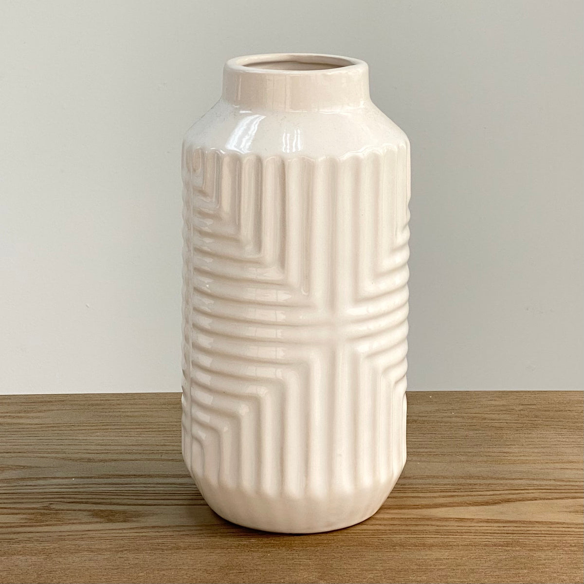 Ceramic Round Vase White